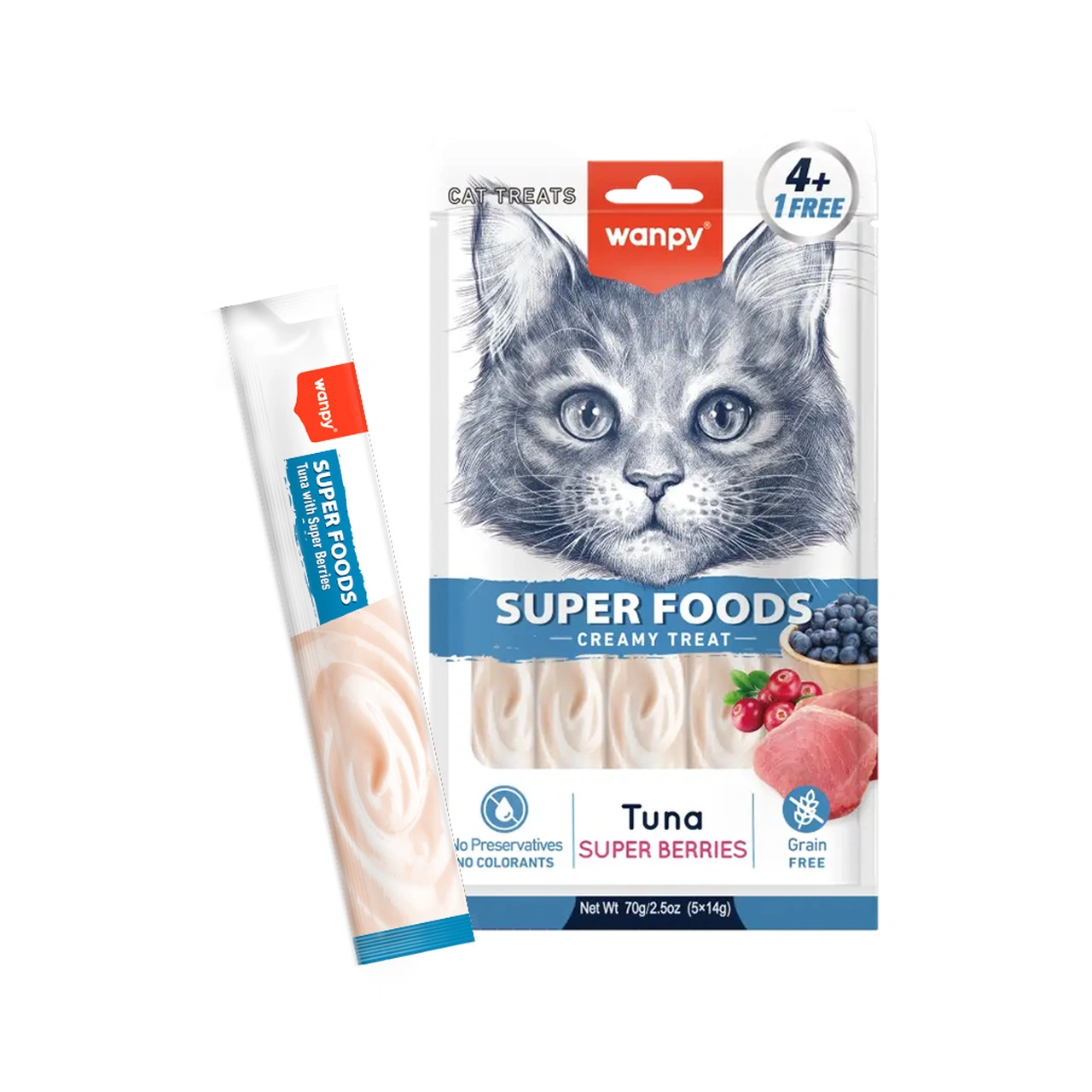 Wanpy Superfoods Creamy Lickable tun og superbær 70 g